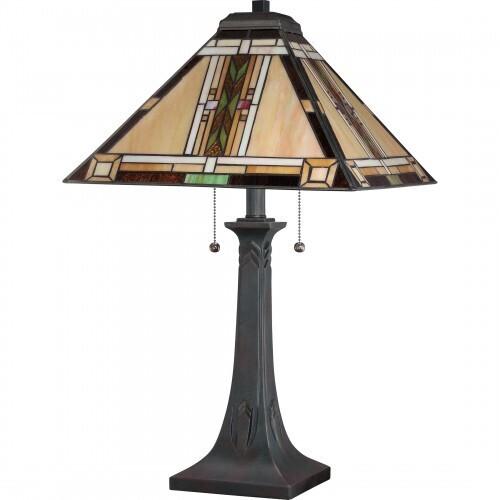 Quoizel TFNO6325VA Navajo Table lamp tiffany valiant bronze 2lt Table Lamp