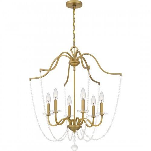 Quoizel SDY5028AB Sunday Chandelier 6 lights aged brass Chandelier