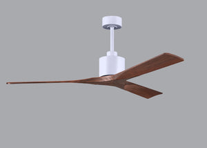 Matthews Fan NK-MWH-WA-60 Nan 6-speed ceiling fan in Matte White finish with 60” solid walnut tone wood blades