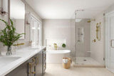 Rhen Wallmount Widespread Lavatory Faucet in Brushed Gold