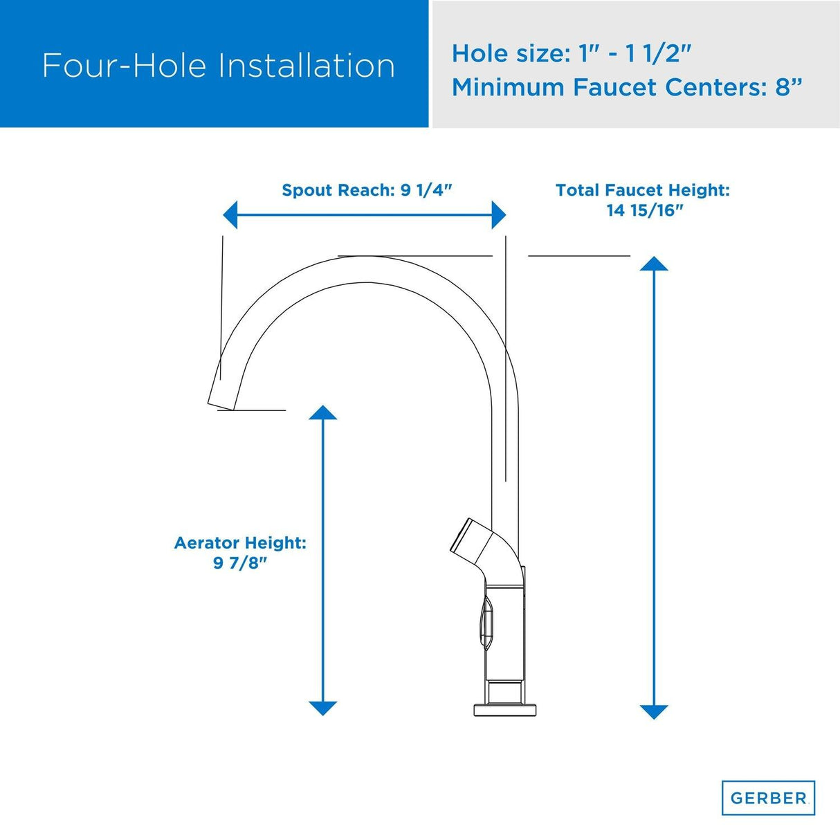 Gerber D424458BB Brushed Bronze Parma Two Handle Bridge Faucet