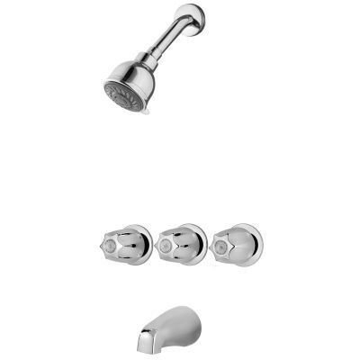 Polished Chrome Pfister 3-handle Tub & Shower Faucet With Metal KNO... LG01-3120
