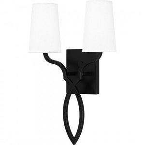 Quoizel QW16130MBK Quoizel Wood Wall 2 light matte black Wall Sconce