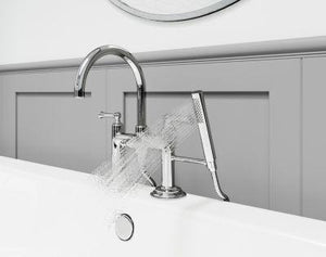 Pfister Polished Chrome Tisbury Deck Mounted Tub Filler LG6-2TBC