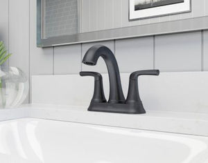 Pfister Matte Black 2-handle 4" Centerset Bathroom Faucet LG48-MCA0B