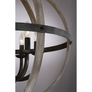 Quoizel FSN5206RK Fusion 6lts foyer rustic black 24.5"d Pendant