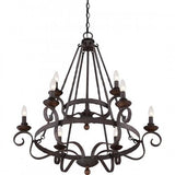 Quoizel NBE5009RK Noble Chandelier 9-light rustic black Chandelier