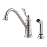 Portland 1-Handle Kitchen Faucet with Side Spray in Stainless Steel