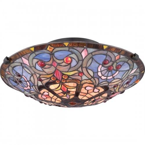 Quoizel TF1805SVB Carroll Flush mount tiffany 16"d vintage bronze Flush Mount
