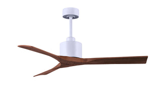 Matthews Fan NK-MWH-WA-52 Nan 6-speed ceiling fan in Matte White finish with 52” solid walnut tone wood blades