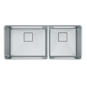 FRANKE PTX160-40 Pescara 41-in. x 18-in. 18 Gauge Stainless Steel Undermount Double Bowl Kitchen Sink - PTX160-40 In Pearl