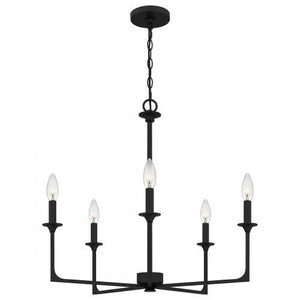 Quoizel PRC5026MBK Prescott Chandelier 5 lights matte black Chandelier