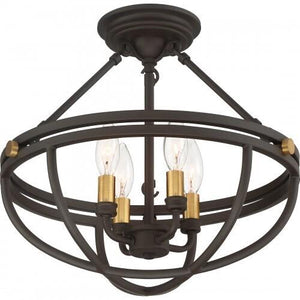 Quoizel SRG1716WT Sergeant Semi-flush mount 4 light western bronze Semi-Flush Mount