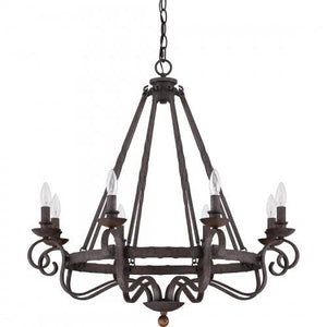 Quoizel NBE5008RK Noble Chandelier 8-lght rustic black Chandelier