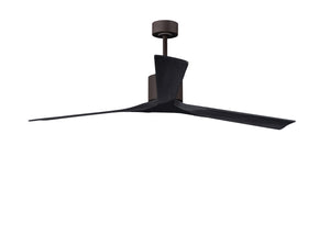 Matthews Fan NKXL-TB-BK-72 Nan XL 6-speed ceiling fan in Matte White finish with 72” solid matte black wood blades