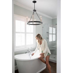 Quoizel ATH5006K Anthem 6 light chandelier mystic black Chandelier