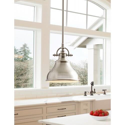 Quoizel ER1508BN Emery Vintage Mini Pendant Lighting, 1-Light, 100 Watts, Brushed Nickel (9" H x 8" W)