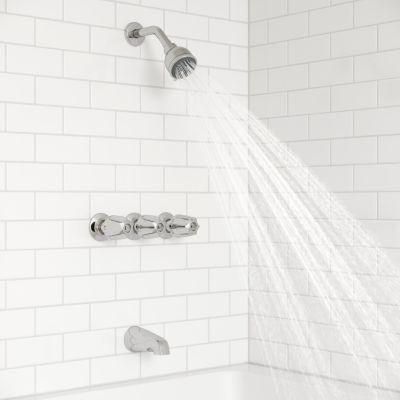 Polished Chrome Pfister 3-handle Tub & Shower Faucet LG01-1120