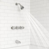 3-Handle Tub & Shower Faucet with Metal Knob Handles