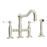 ROHL A1458LPWSPN-2 Acqui® Bridge Kitchen Faucet With Side Spray