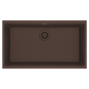 FRANKE MAG11031-MOC Maris Undermount 33-in x 18.94-in Granite Single Bowl Kitchen Sink in Mocha In Mocha