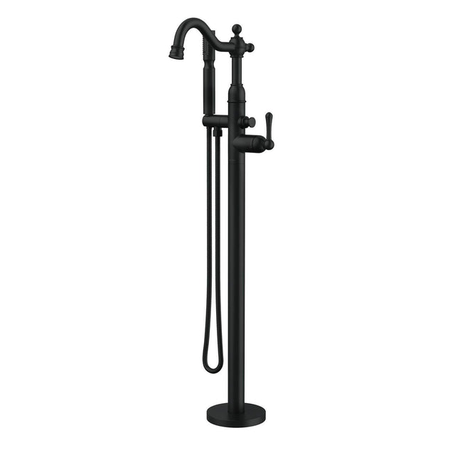 Gerber D300557BST Satin Black Traditional Floor Mount Tub Filler Trim Kit With HANDSH...