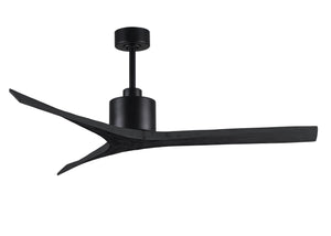 Matthews Fan MW-BK-BK-60 Mollywood 6-speed contemporary ceiling fan in Matte Black finish with 60” solid matte black wood blades