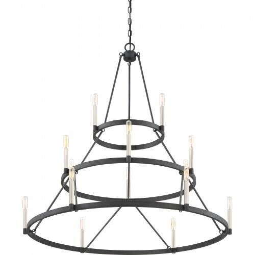 Quoizel DOR5015MB Doran 12 light chandelier mottled black Chandelier