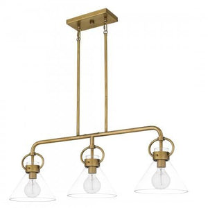 Quoizel WBS136WS Webster Linear chandelier 3 lights  weathered br Island Light