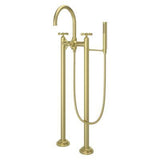 Tisbury Traditional Free-standing Tub Filler with Hand Shower in Brushed Gold