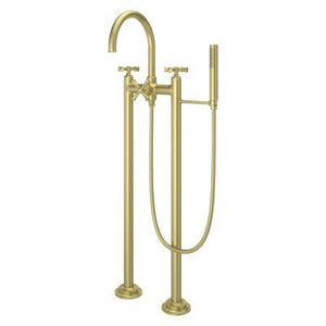 Pfister Brushed Gold Traditional 2-handle Tub Filler With Hand Shower LG6-1TBBG