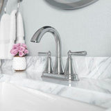Saxton 2-Handle 4" Centerset Bathroom Faucet in Polished Chrome