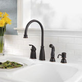 Avalon 1-Handle Kitchen Faucet with Side Spray & Soap Dispenser in Tuscan Bronze
