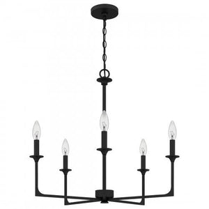 Quoizel PRC5026MBK Prescott Chandelier 5 lights matte black Chandelier