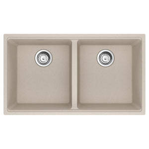 FRANKE MAG1201515-CHA-S Maris Undermount 33-in x 18.94-in Granite Double Bowl Kitchen Sink in Champagne In Champagne