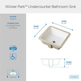 Gerber G0013710 White Wicker Park Square Undercounter Bathroom Sink