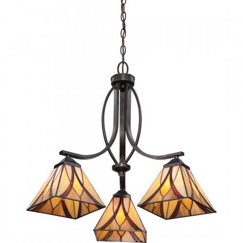 Quoizel TFAS5003VA Asheville Chandelier tiffany valiant bronze 3lt Chandelier