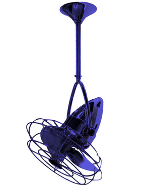 Matthews Fan JD-BLUE-MTL Jarold Direcional ceiling fan in Safira (Blue) finish with metal blades.