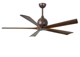 Matthews Fan IR5-TB-WA-60 Irene-5 five-blade paddle fan in Textured Bronze finish with 60" solid walnut tone blades.