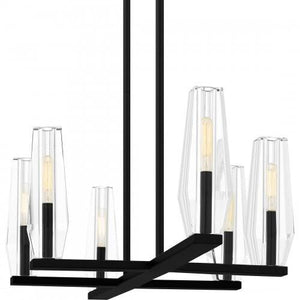 Quoizel MUT640MBK Malamute Linear chandelier 6 lights matte black Island Light