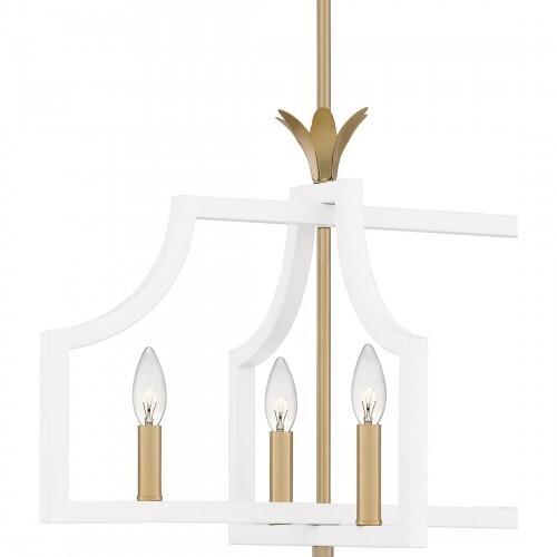 Quoizel DSL638W Dusty Lane Linear chandelier 6 lights white. Island Light