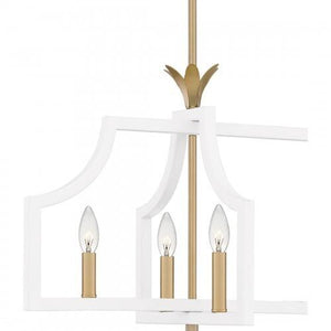 Quoizel DSL638W Dusty Lane Linear chandelier 6 lights white. Island Light