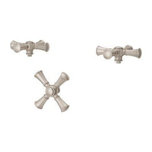 Tisbury 3-Handle Tub Filler Cross Handle Kit in Brushed Nickel