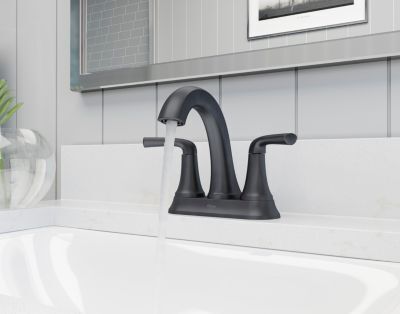 Pfister Matte Black 2-handle 4" Centerset Bathroom Faucet LG48-MCA0B