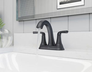 Pfister Matte Black 2-handle 4" Centerset Bathroom Faucet LG48-MCA0B