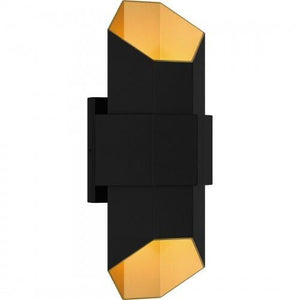 Quoizel CHS8307MBKG Chasm Outdoor wall led light matte black gold Outdoor Lantern