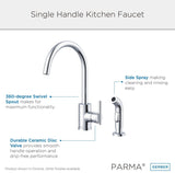 Gerber D401058 Chrome Parma Single Handle Kitchen Faucet