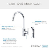 Gerber D401058SS Stainless Steel Parma Single Handle Kitchen Faucet