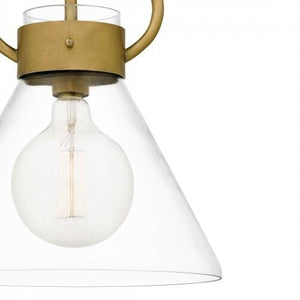 Quoizel WBS1712WS Webster Semi flush 1 light weathered brass Semi-Flush Mount