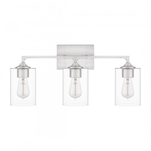 Quoizel PRC8624BN Prescott Bath 3 lights brushed nickel Bath Light